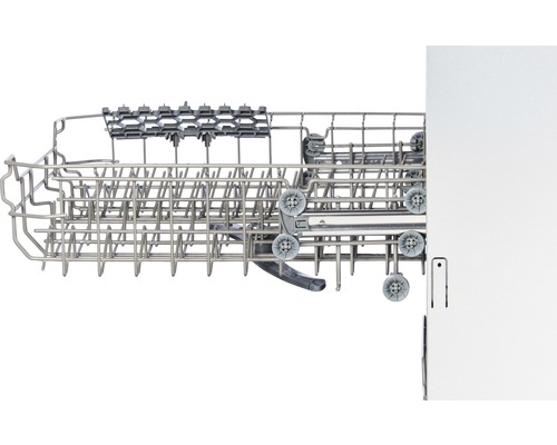 Lave-vaisselle avec panier à vaisselle en métal sorti