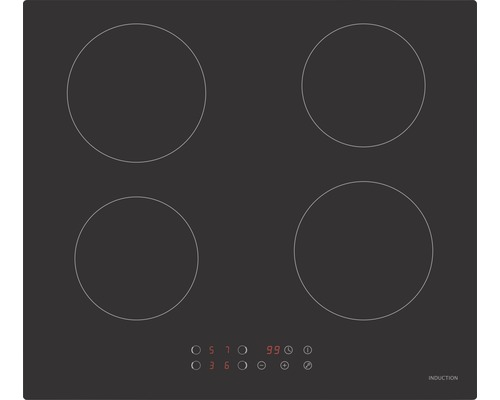 Plaque de cuisson à induction avec quatre zones de cuisson