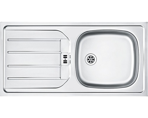 Spüle aus Edelstahl mit Abtropffläche