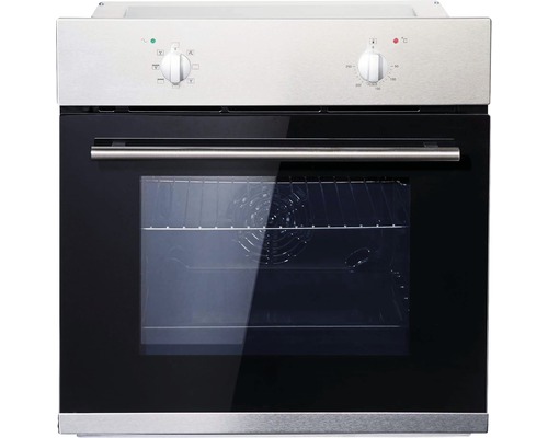 Four encastrable en acier inoxydable avec porte en verre noir