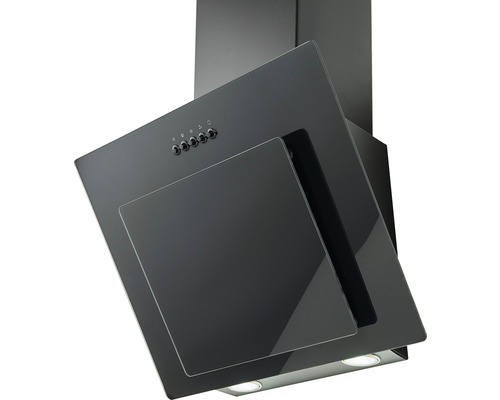 Hotte aspirante noire avec écran en verre