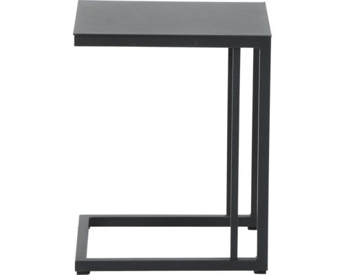 Schwarzer Beistelltisch mit Metallrahmen