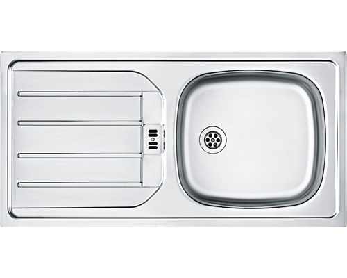 Spüle aus Edelstahl mit Abtropffläche