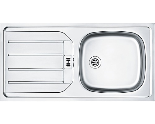 Spüle aus Edelstahl mit Abtropffläche