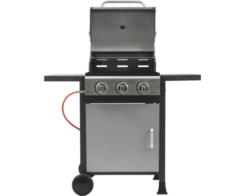Gasgrill mit drei Brennern, Grillhaube und Unterschrank