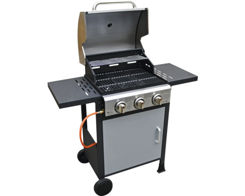 Gasgrill mit drei Brennern, Ablageflächen und Unterschrank