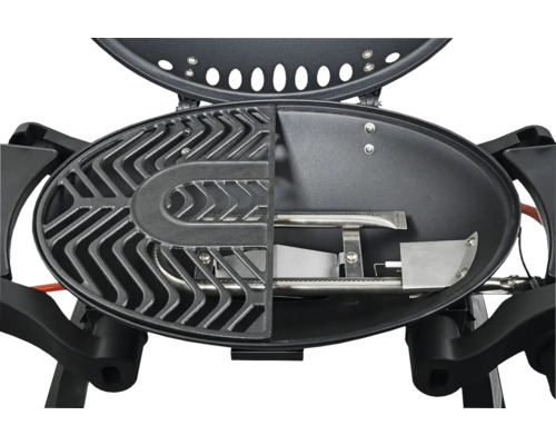 Offener Gasgrill mit Grillrost und Brenner