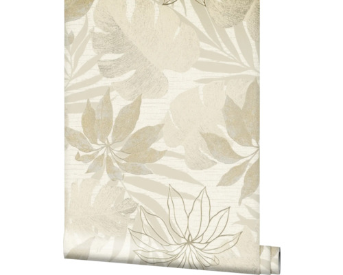 Papier peint intissé 31602 Avalon Floral beige Rouleau de papier peint avec motif de plantes