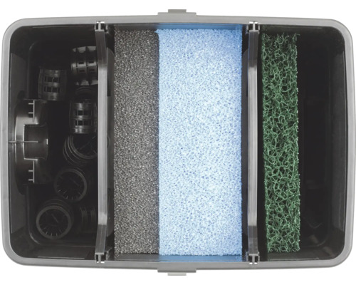 Filtre de bassin avec masses filtrantes pour le nettoyage de l''eau