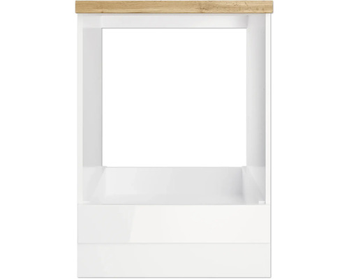 Étagère blanche avec plateau en bois