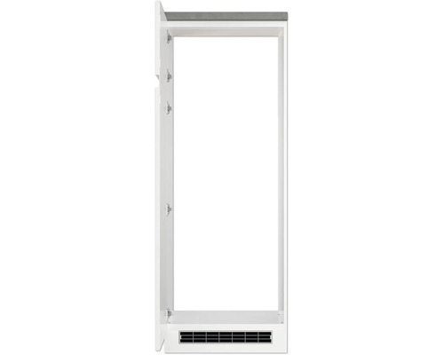 Armoire ouverte blanche avec une porte