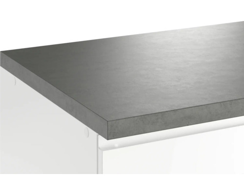 Plan de travail gris sur meuble bas blanc