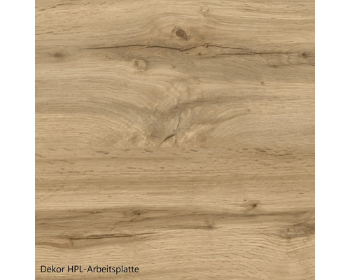 Plan de travail décoratif HPL avec aspect bois