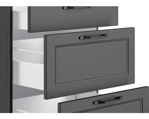 Gros plan d''un élément de tiroir avec plusieurs extensions et poignées