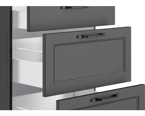 Gros plan d''un élément de tiroir avec plusieurs tiroirs coulissants et poignées