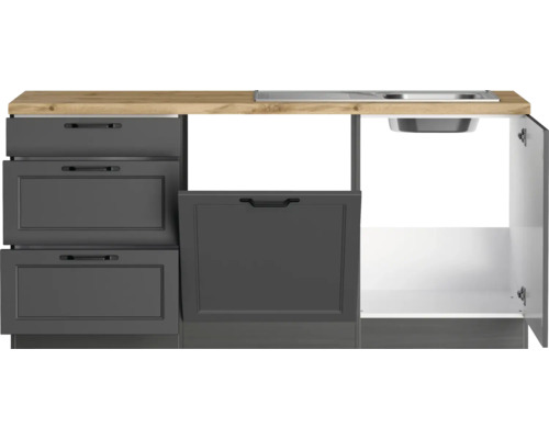 Meuble bas de cuisine avec tiroirs, porte et évier