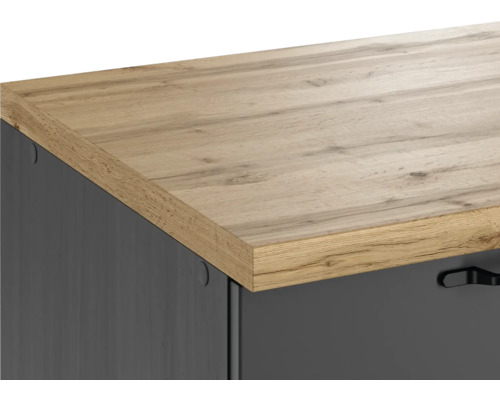 Vue détaillée d''une commode avec plateau en bois et tiroirs