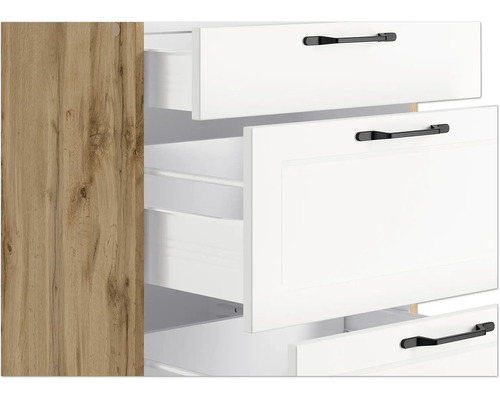 Vue détaillée d''une armoire avec des tiroirs ouverts et une structure en bois