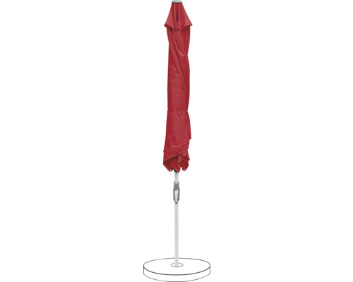 Parasol rouge fermé avec support