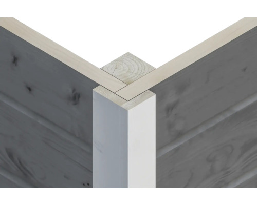 Vue détaillée d''une construction en bois avec assemblage d''angle