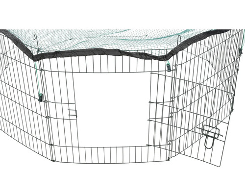 Parc d''extérieur en fil métallique avec filet de protection et porte