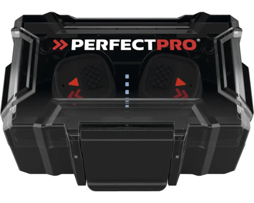 Perfectpro Logo. Bluetooth-Ohrhörer im Ladecase.