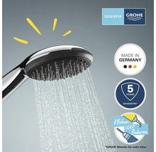 Grohe Quickfix Duschkopf mit Wasserstrahl, Made in Germany Siegel, fünf Jahre Garantie Siegel, Kleben oder Bohren Siegel