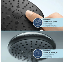 Grohe Speedclean Duschkopf mit Antikalkfunktion und Shockproof Silikonring