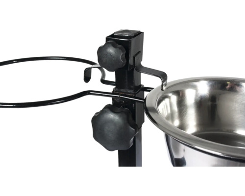Support d''alimentation réglable avec gamelle en acier inoxydable pour animaux de compagnie