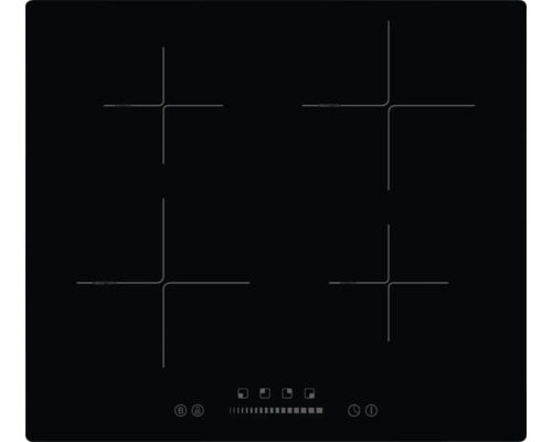 Table de cuisson à induction avec quatre zones de cuisson