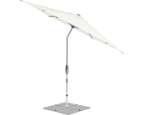 Parasol de jardin blanc avec support pour l''extérieur