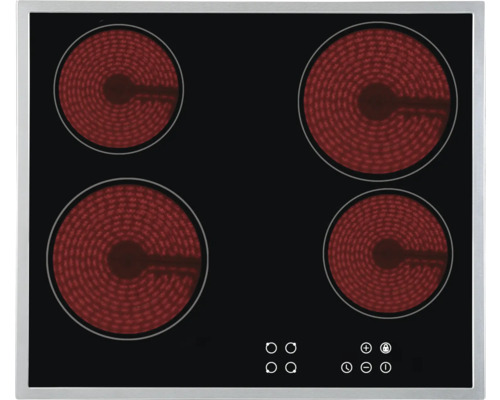 Plaque vitrocéramique avec quatre zones de cuisson