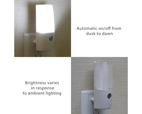 Veilleuse avec fonction jour-nuit automatique et réglage de la luminosité