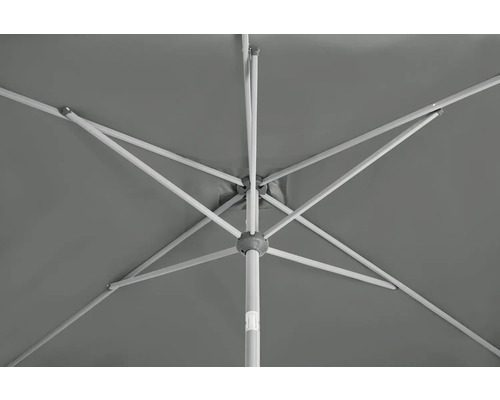 Vue détaillée du dessous d''un parasol avec armature