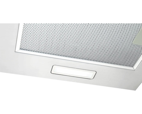 Gros plan d''une hotte aspirante avec filtre à graisse métallique et éclairage