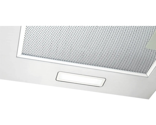 Vue détaillée d''une hotte aspirante avec filtre métallique et éclairage