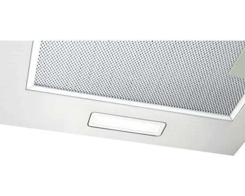Vue détaillée d''une hotte aspirante avec filtre métallique et éclairage