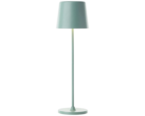Stehlampe mit Lampenschirm und rundem Fuss