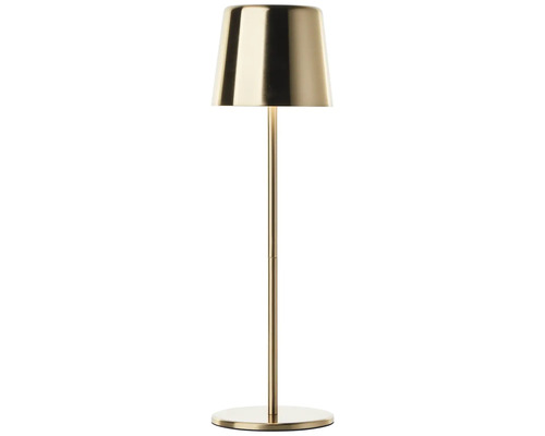Goldene Stehlampe mit Lampenschirm