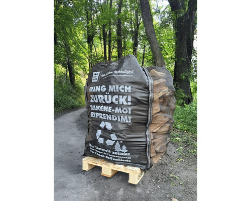 Sac de bois de chauffage sec sur palette pour le transport