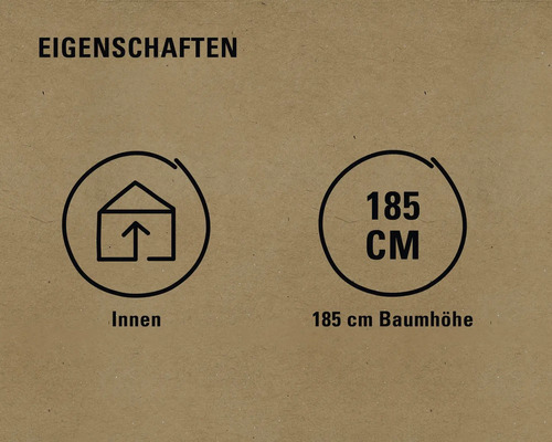 Eigenschaften: Innenraum geeignet, Baumhöhe 185 cm