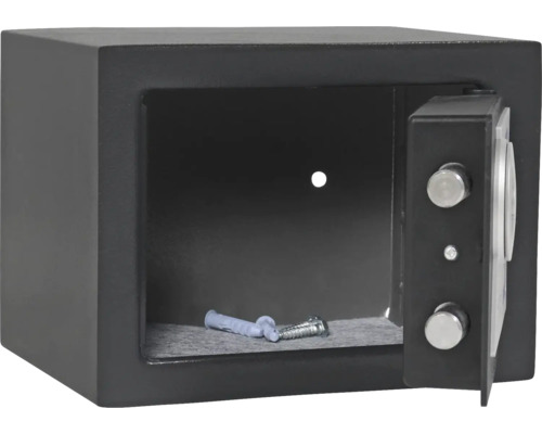 Coffre-fort ouvert avec matériel de fixation