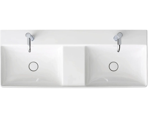 Double vasque en céramique sanitaire avec deux robinets