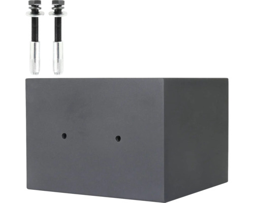 Fondation en béton et deux goujons d''ancrage