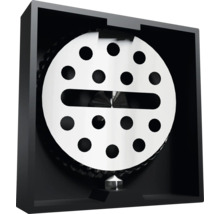 Appareil de ventilation avec cache rond perforé dans un boîtier noir