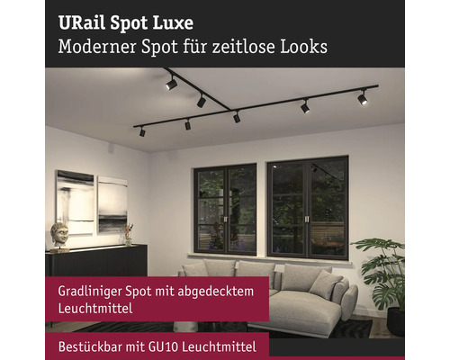 Spot URail Paulmann Luxe GU10 noir