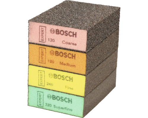 Pile de blocs abrasifs de différents grains de Bosch