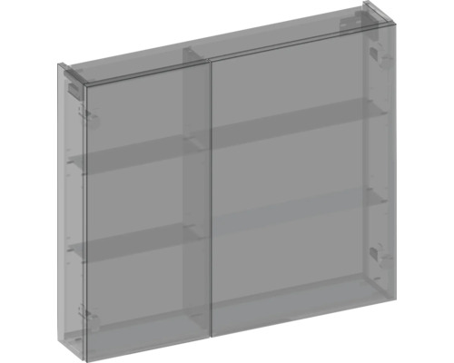 Armoire de toilette à miroir avec deux portes et étagères