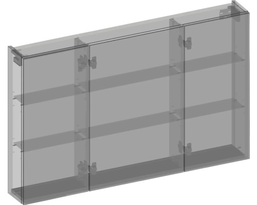 Armoire de toilette à trois portes avec étagères