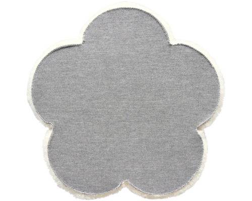 Blumenförmiger Teppich mit Textur und Rand